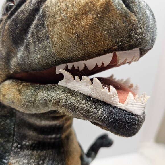 Folkmanis Dinosaur T-Rex Hand Puppet Plush 20" Full Body Stuffed Tyrannosaurus - Picture 6 of 6